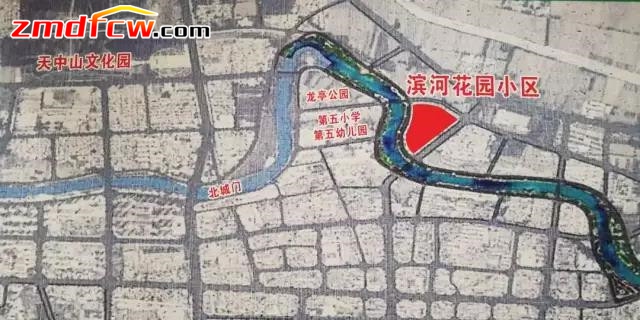 汝河段 至滨河花园小区沿线到南海禅师 由外而内将汝南城内水系全部